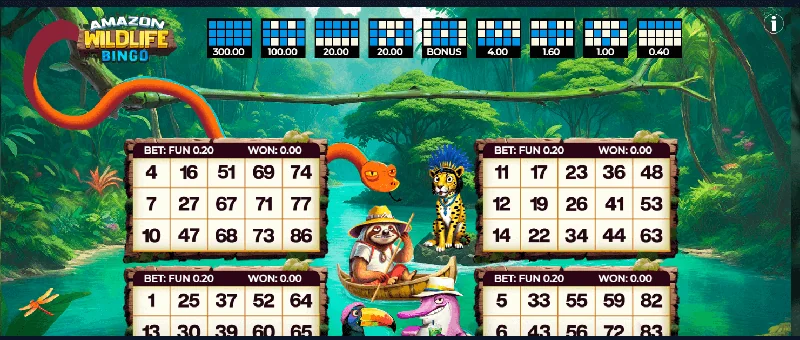 Captura de Ecrã de Amazon Wildlife Bingo