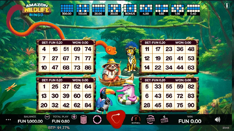 Captura de Ecrã de Amazon Wildlife Bingo