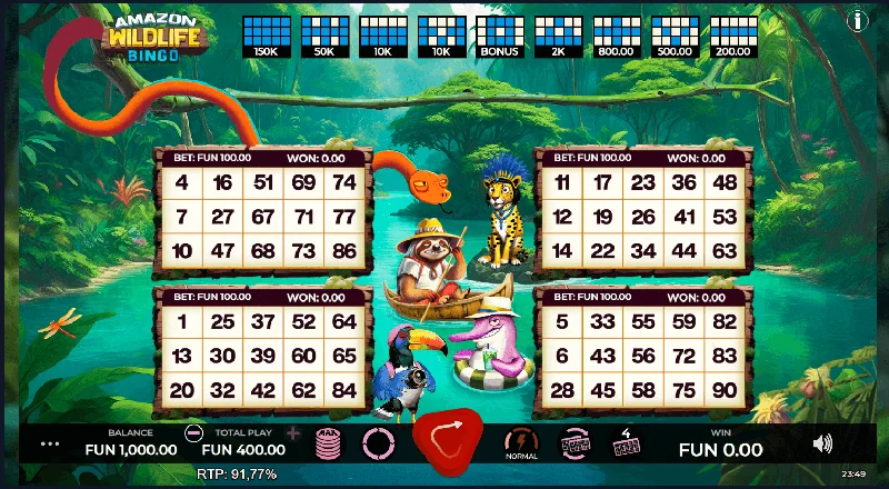 Captura de Ecrã de Amazon Wildlife Bingo