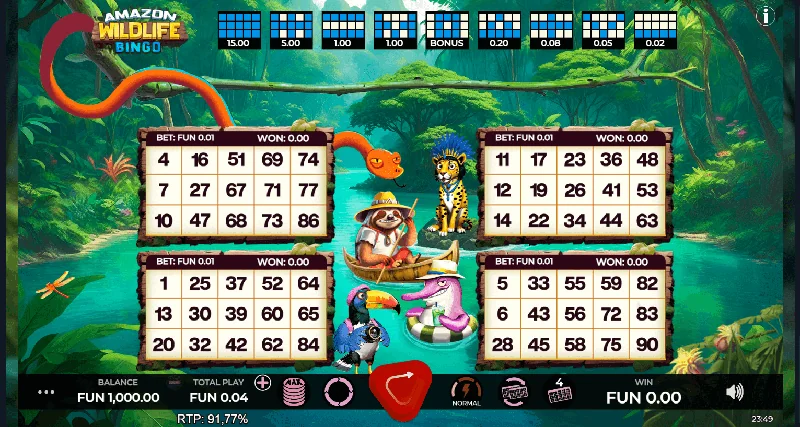 Captura de Ecrã de Amazon Wildlife Bingo