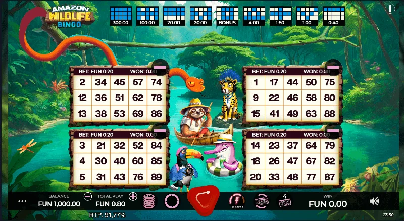 Captura de Ecrã de Amazon Wildlife Bingo