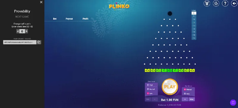 Captura de Ecrã de Plinko