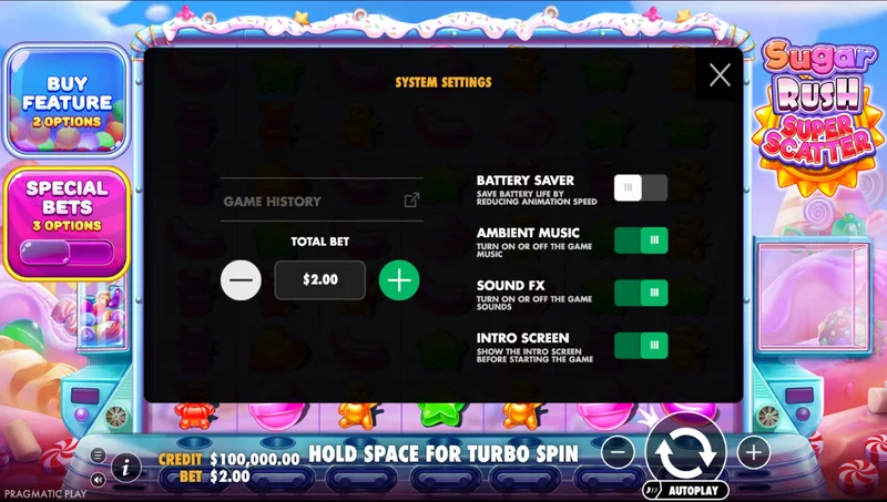 Captura de Ecrã de Sugar Rush Super Scatter