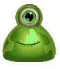 Símbolo de Bolha Verde de Um Olho do Reactoonz 100